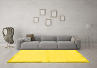 Machine Washable Solid Yellow Modern Rug, wshabs3442yw