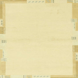 Square Machine Washable Abstract Sun Yellow Rug, wshabs3442