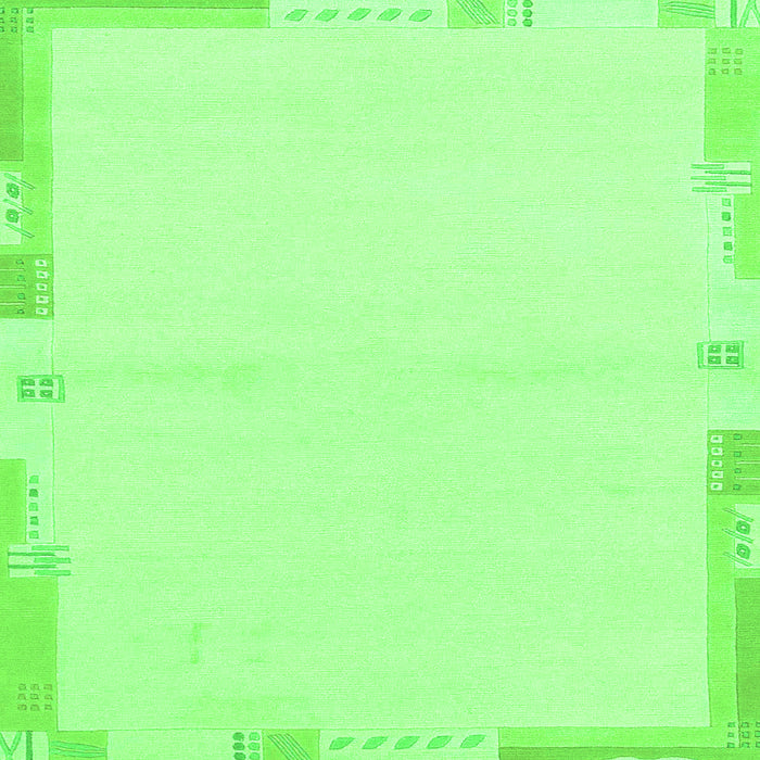 Square Machine Washable Solid Green Modern Area Rugs, wshabs3442grn
