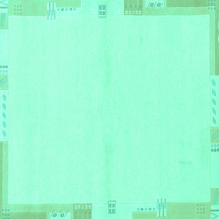 Square Machine Washable Solid Turquoise Modern Area Rugs, wshabs3442turq