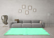 Machine Washable Solid Turquoise Modern Area Rugs in a Living Room,, wshabs3442turq