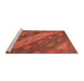 Sideview of Machine Washable Abstract Orange Red Rug, wshabs3443
