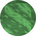 Round Machine Washable Animal Emerald Green Modern Area Rugs, wshabs3443emgrn