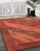 Machine Washable Abstract Orange Red Rug in a Family Room, wshabs3443