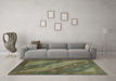 Machine Washable Animal Turquoise Modern Area Rugs in a Living Room,, wshabs3443turq