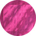 Round Machine Washable Animal Pink Modern Rug, wshabs3443pnk