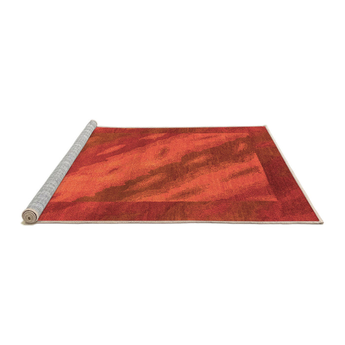 Sideview of Machine Washable Animal Orange Modern Area Rugs, wshabs3443org