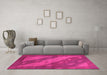 Machine Washable Animal Pink Modern Rug in a Living Room, wshabs3443pnk