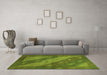 Machine Washable Animal Green Modern Area Rugs in a Living Room,, wshabs3443grn