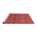 Sideview of Machine Washable Abstract Fire Red Rug, wshabs3444