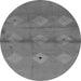 Round Machine Washable Abstract Gray Modern Rug, wshabs3444gry