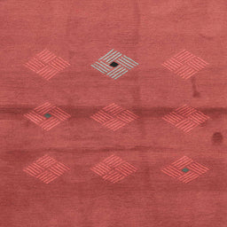 Square Machine Washable Abstract Fire Red Rug, wshabs3444
