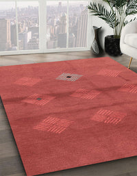 Abstract Red Modern Rug, abs3444