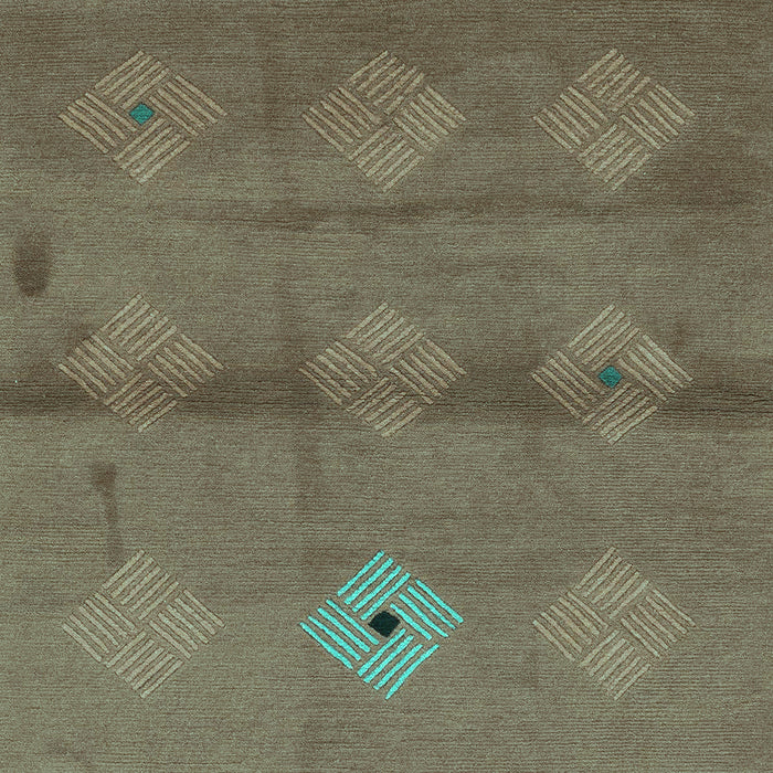 Machine Washable Abstract Turquoise Modern Area Rugs, wshabs3444turq