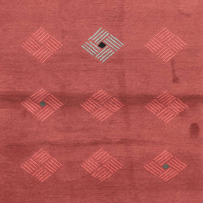 Machine Washable Abstract Fire Red Rug, wshabs3444