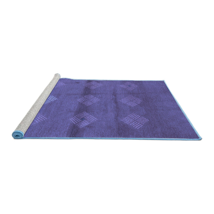 Sideview of Machine Washable Abstract Blue Modern Rug, wshabs3444blu