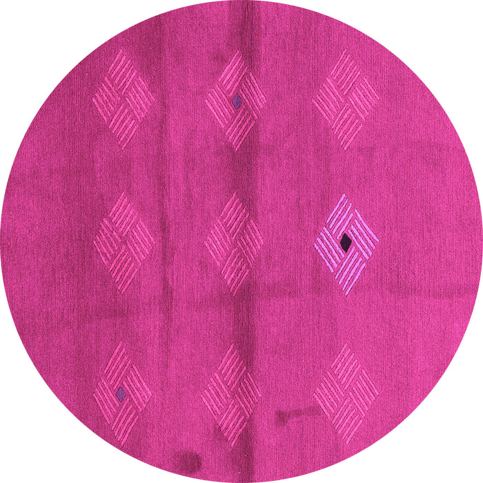 Round Machine Washable Abstract Pink Modern Rug, wshabs3444pnk