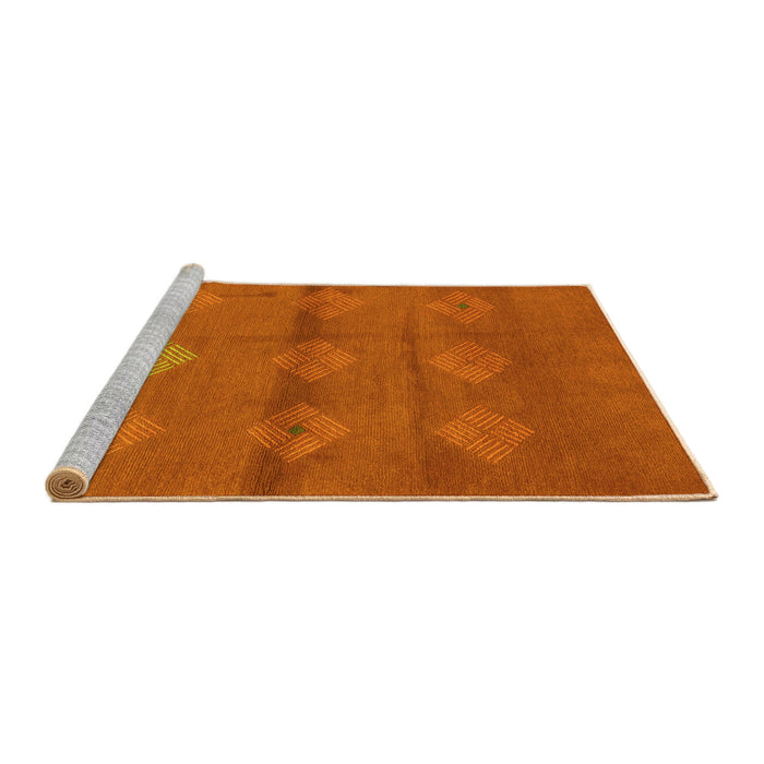 Sideview of Machine Washable Abstract Yellow Modern Rug, wshabs3444yw