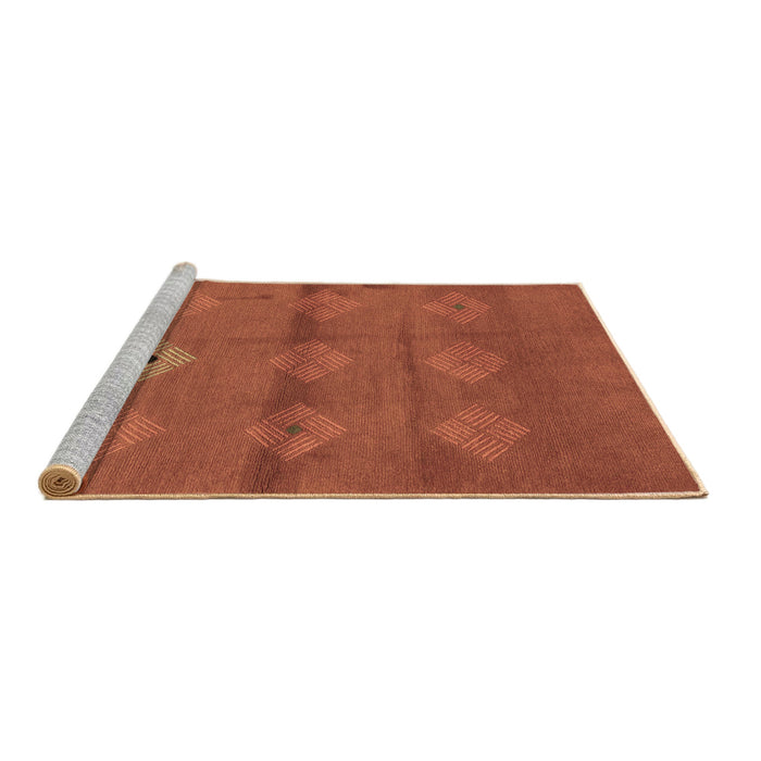 Sideview of Machine Washable Abstract Brown Modern Rug, wshabs3444brn