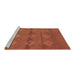 Sideview of Machine Washable Abstract Brown Modern Rug, wshabs3444brn