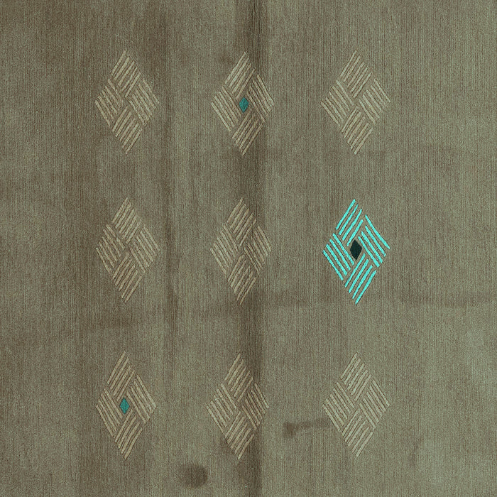 Square Abstract Turquoise Modern Rug, abs3444turq