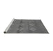 Sideview of Machine Washable Abstract Gray Modern Rug, wshabs3444gry