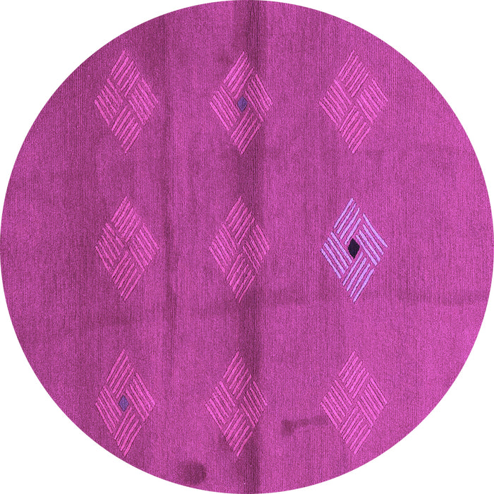 Round Abstract Purple Modern Rug, abs3444pur