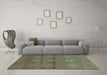 Machine Washable Abstract Turquoise Modern Area Rugs in a Living Room,, wshabs3444turq