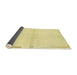 Sideview of Abstract Chrome Gold Yellow Solid Rug, abs3445