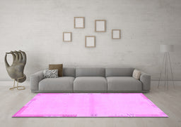 Machine Washable Solid Purple Modern Area Rugs in a Living Room, wshabs3445pur