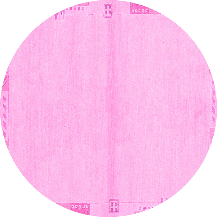 Round Solid Pink Modern Rug, abs3445pnk