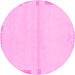 Round Solid Pink Modern Rug, abs3445pnk