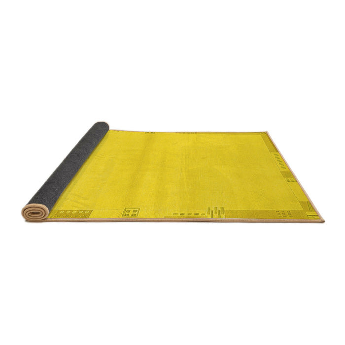 Sideview of Solid Yellow Modern Rug, abs3445yw
