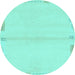 Round Solid Light Blue Modern Rug, abs3445lblu