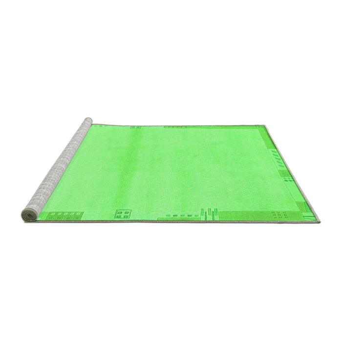 Sideview of Machine Washable Solid Green Modern Area Rugs, wshabs3445grn