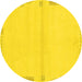 Round Solid Yellow Modern Rug, abs3445yw