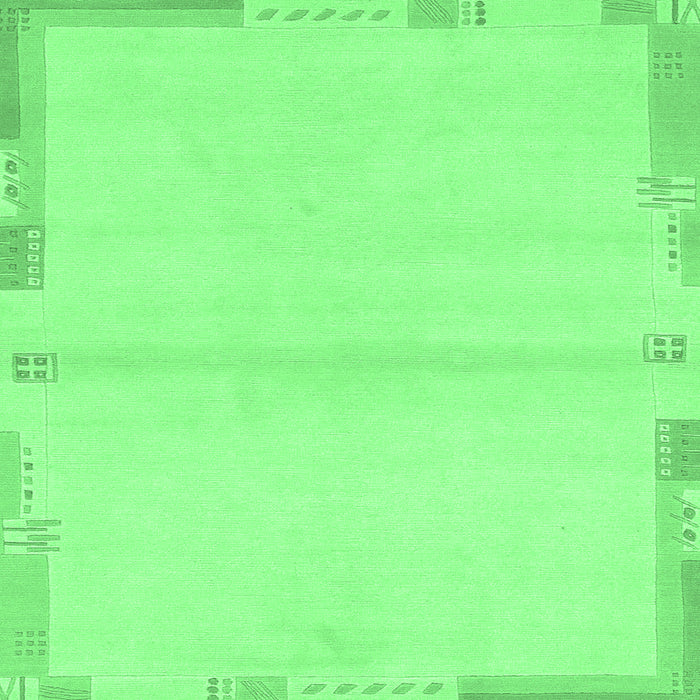 Square Machine Washable Solid Emerald Green Modern Area Rugs, wshabs3445emgrn