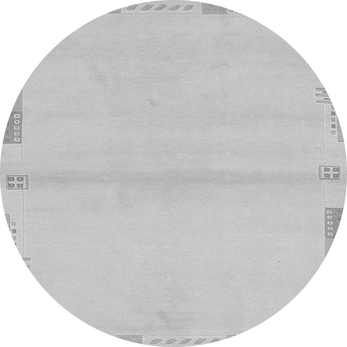 Round Machine Washable Solid Gray Modern Rug, wshabs3445gry