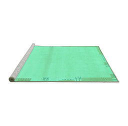 Sideview of Machine Washable Solid Turquoise Modern Area Rugs, wshabs3445turq