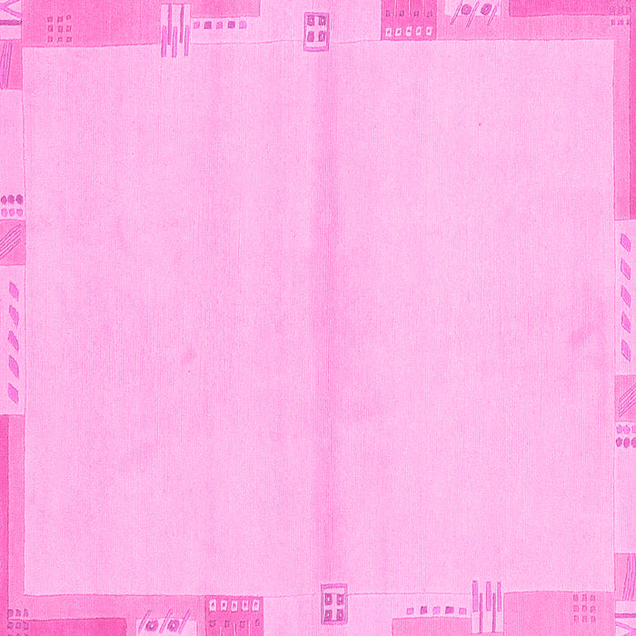 Square Machine Washable Solid Pink Modern Rug, wshabs3445pnk