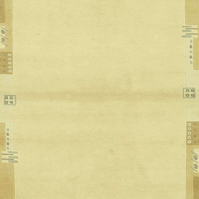 Machine Washable Abstract Chrome Gold Yellow Rug, wshabs3445