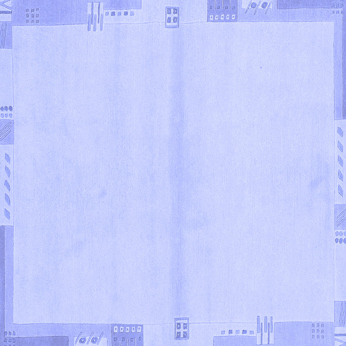 Square Machine Washable Solid Blue Modern Rug, wshabs3445blu