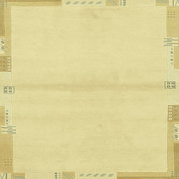 Square Machine Washable Abstract Chrome Gold Yellow Rug, wshabs3445