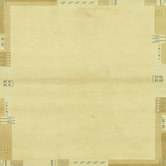 Square Machine Washable Abstract Chrome Gold Yellow Rug, wshabs3445