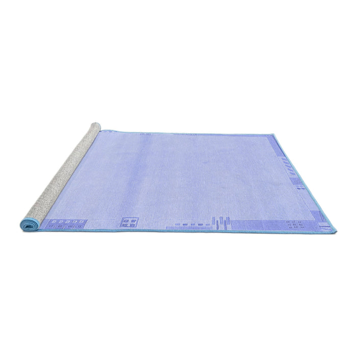 Sideview of Machine Washable Solid Blue Modern Rug, wshabs3445blu