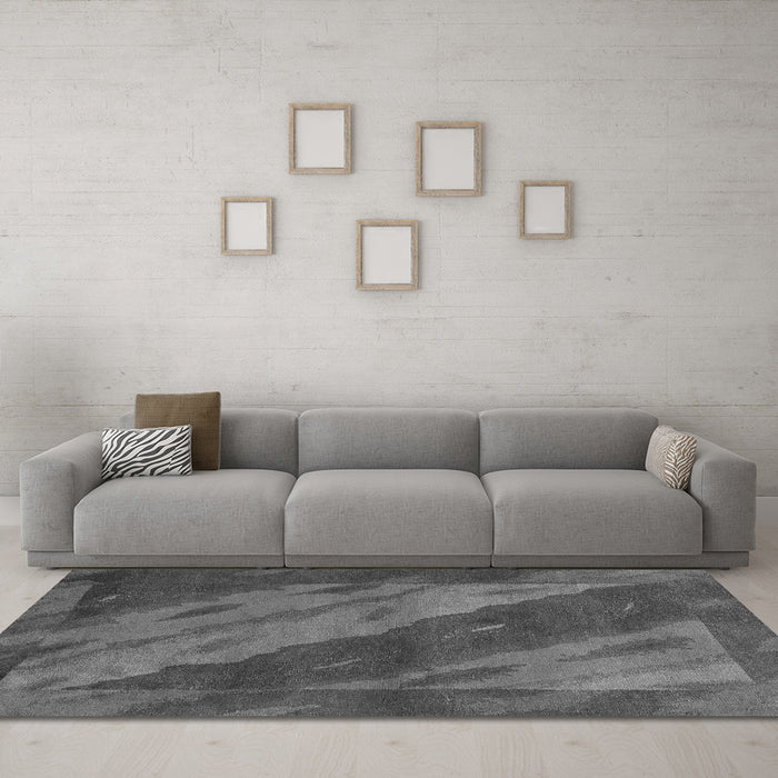 Machine Washable Animal Gray Modern Rug in a Living Room,, wshabs3446gry