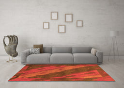 Machine Washable Animal Orange Modern Area Rugs in a Living Room, wshabs3446org