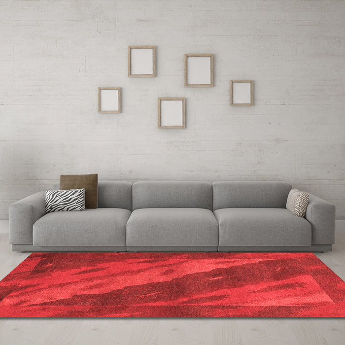 Modern Red Washable Rugs