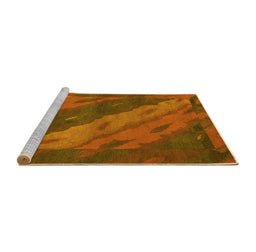 Sideview of Machine Washable Animal Yellow Modern Rug, wshabs3446yw