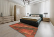 Machine Washable Abstract Red Rug in a Bedroom, wshabs3446